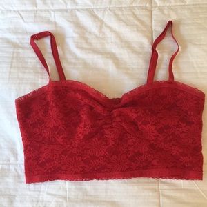 Red Lace Bralette Top
